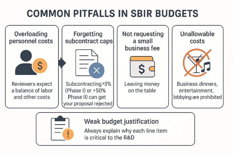 Common SBIR budget mistakes